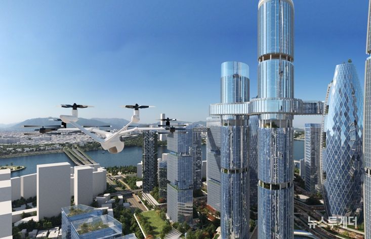 용산국제업무지구 UAM 바람길 시뮬레이션 예시