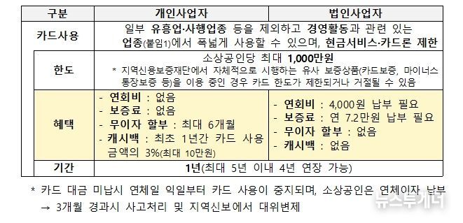 소상공인 비즈플러스카드 사업