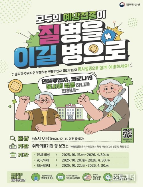 인플루엔자·코로나19 동시접종 포스터(제작 및 배포: 질병관리청)