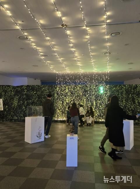 2025 대한민국 국향대전, 함평 군립미술관 내 사군자테마관에서 관람객이 작품을 감상하는 모습