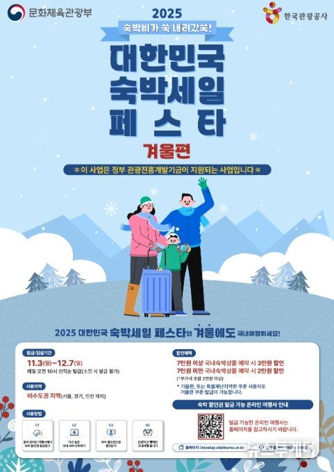 ‘2025 하반기 겨울편 숙박세일페스타’ 포스터